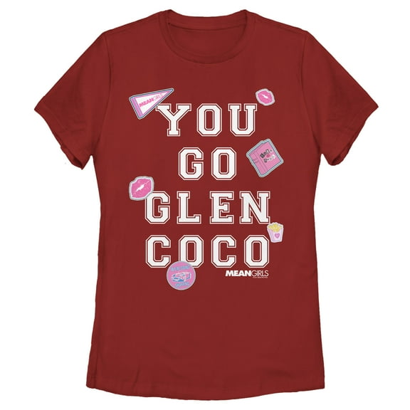 Women's Mean Girls Collegiate You Go Glen Coco Icons Graphic Tee Red Large