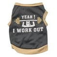 thumbnail image 2 of YUEHAO Summer Dog Clothing Cotton T shirt Puppy For Small Dog LB061BX yeah i work out Navy, 2 of 2