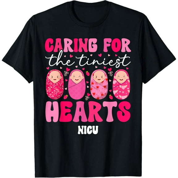 Groovy NICU Valentine NICU Nurse Valentines Day NICU Nursing T-Shirt Shirts