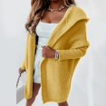 thumbnail image 1 of MKLEKYY Cute Sweaters for Teens Women Solid Color Hooded Patchwork Batwing Sleeve Open Sweater Knitted Cardigan, 1 of 4