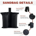 thumbnail image 3 of Canopy Weights 120 LBS Gazebo Tent Sand Bags, 4pcs-Pack (Black), 3 of 7