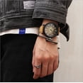 thumbnail image 6 of BIG Face Easy to Read Glow in the Dark Hands Tan Band Bold Watch 14-Tan, 6 of 8