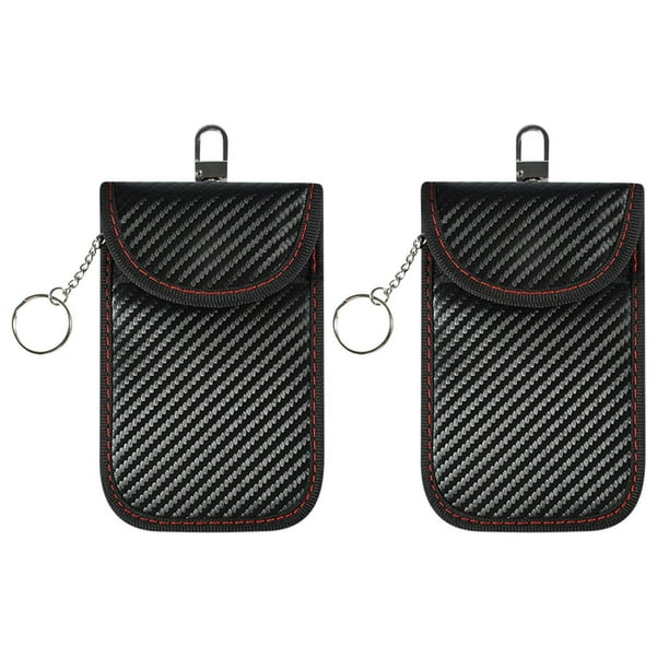 Decoración del hogar, bolsa de almacenamiento, cesta de almacenamiento, estante de almacenamiento, bolsa para llavero - Paquete de 2 protectores - Bloqueo de señal RFID para coche - Bloqueador de fund