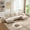 Beige, variant on 111" U-Shaped Sectional Sofa Couch with Double Chaise - 4-Seat Modular Living Room Furniture, Linen Upholstered  Convertible Design for Apartments/Reception Rooms，Gray
