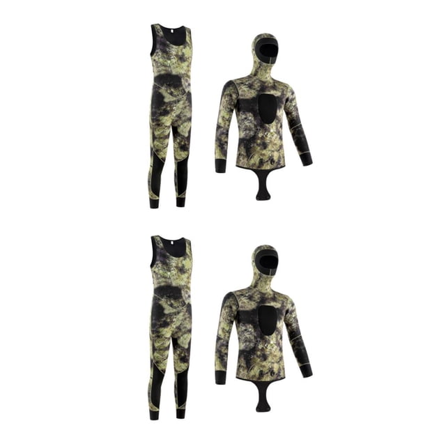 Mono de surf Toystoory a prueba de sol impermeable aventuras acuáticas traje de baño 3MM Coral Gris L 2Conjunto