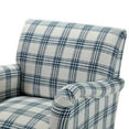 thumbnail image 6 of Accent Armchair, Modern Fabric Upholstered Chair with Backrest and Solid Wood Legs, Single Sofa Chair with Armchair and Padded Cushion for Living Room,Bedroom, Navy-striped, 6 of 8