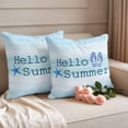 thumbnail image 5 of 2 Pack Outdoor Waterproof Throw Pillow Covers,Hello Summer Starfish Flip Flops Decorative Square Patio Pillowcases for Chair Couch Sofa 16x16in, 5 of 9
