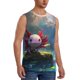 thumbnail image 2 of Fotbe Pond Cute Axolotl Men's Camiseta sin Mangas Estampada para Hombres, Playera Casual para Gimnasio, Entrenamiento, Playa-XX-Large, 2 of 7