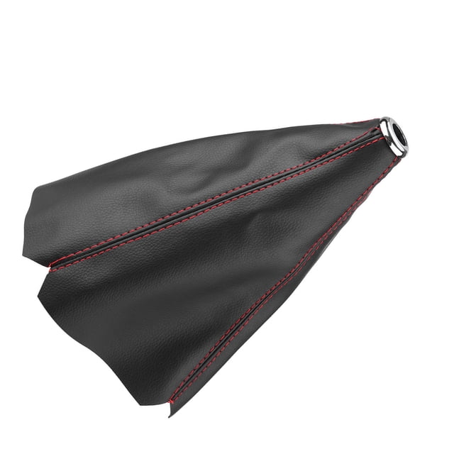 Funda Universal De Piel Sintética Para Palanca De Cambios, Color Negro Brillante, Puntada Roja Para La Mayoría De Los Coches Con Transmisión Manual
