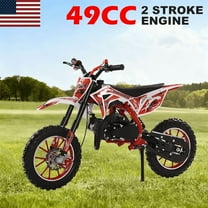 49cc 2-Stroke Kids Dirt Bike, Dirt Bike Gas, Motorcycle with Front/Rear Disc Brakes, Shock Absorption, Off-Road Tires, Soft Seat Cushion, Mini Dirt Bike for Kids 8-14