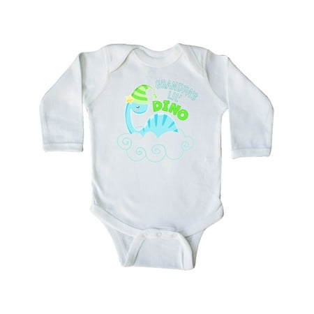 

Inktastic Grandpa s Lil Dino with Cute Blue Baby Dinosaur Gift Baby Boy or Baby Girl Long Sleeve Bodysuit