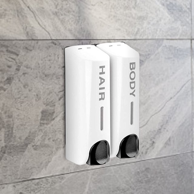Dispensador de champú para baño y ducha, 350ML, montaje en pared, recargable, para baño y baño Hugtrwg Para estrenar