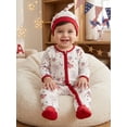 thumbnail image 4 of BemeyourBBs Newborn Baby Boy Girl 4th of July Outfit Patriot Independent Day Footed Romper with Hat Set Flag Firework Print Zip Up Long Sleeve Footie Jumpsuit Baby Spring Fall Summer Winter Clothes, 4 of 9