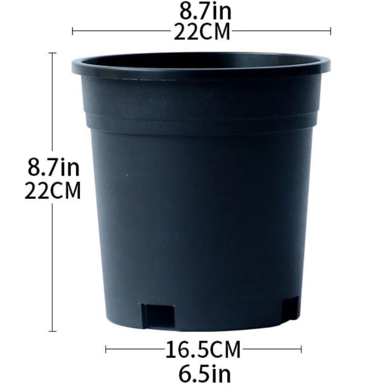 LYINGF Plant Pots Plastic Flower Pots Green Plant Potted Plants Balcony Flower Pots Gardening Plastic Planters - Ideal for Stocking Stuffers or Home Christmas Decorations - Black