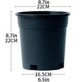 thumbnail image 2 of Flower Pot*1 Promotion Sale! Black Gallon Pot Plastic Flower Pot Green Plant Pot 22Cm Diameter Horticultural Water Basin Clearance Sale, 2 of 3