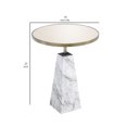 thumbnail image 5 of Accent Table with Mirror Top and Faux Marble Pedestal Base, White- Saltoro Sherpi, 5 of 5