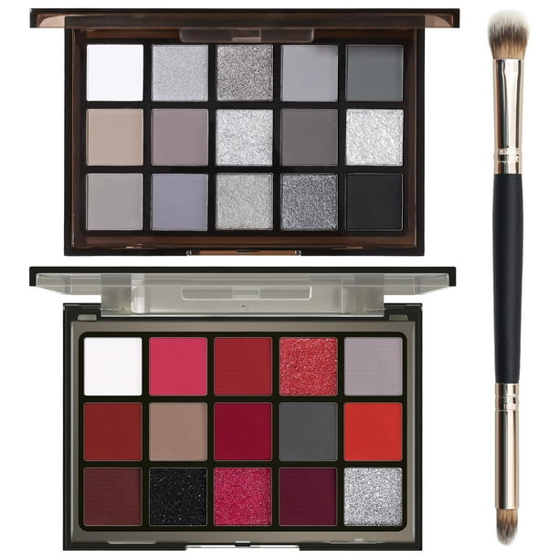 Set de maquillaje UCANBE Paleta de sombras de ojos para Halloween, 2 unidades con brocha