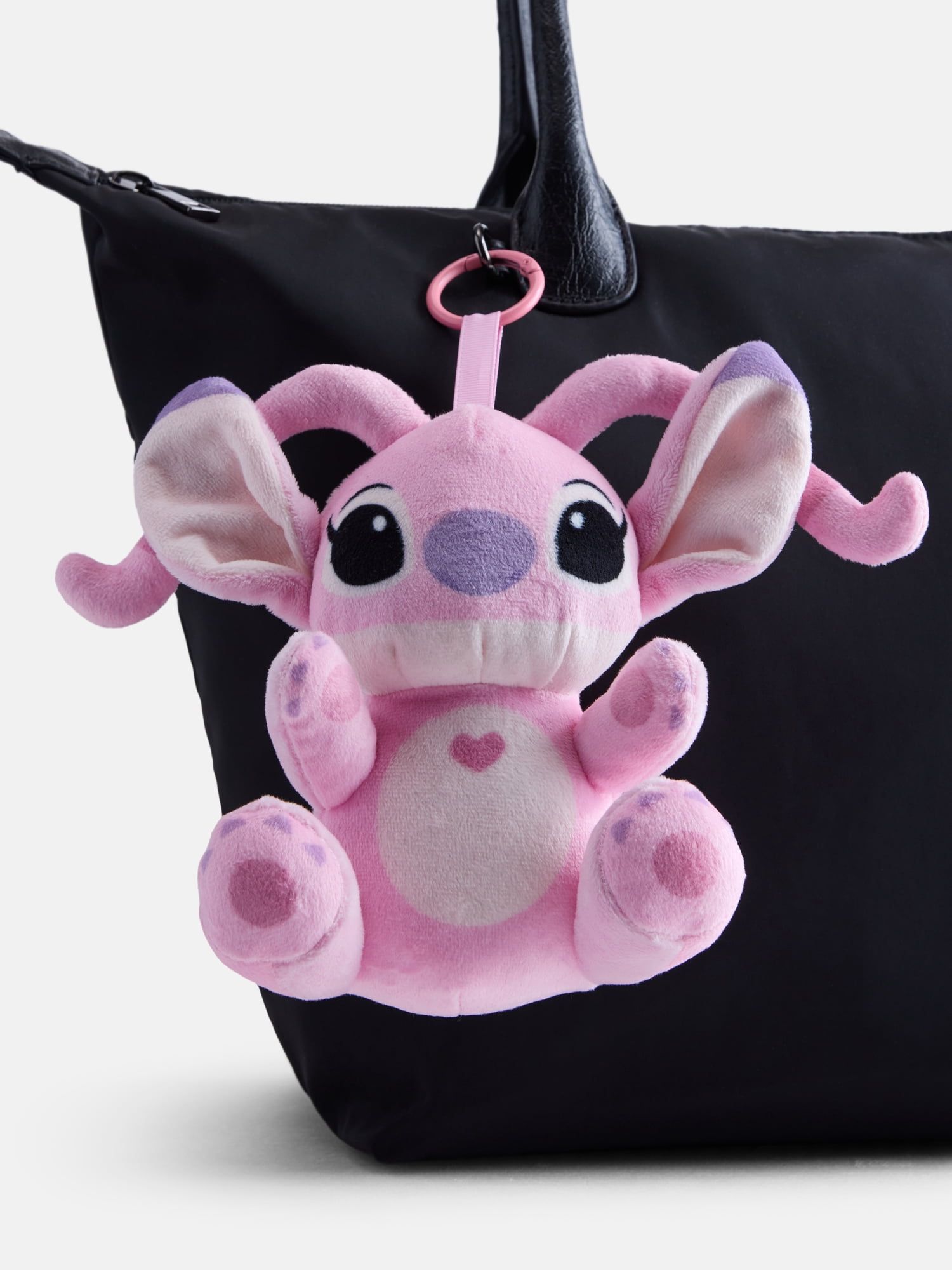 Disney Lilo and Stitch Girls Angel Plush Keychain, Pink