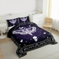 thumbnail image 3 of Homewish Animal Moth 3 Pieces Queen Comforter Set for Female Men,Gothic Skull Ultra Soft Bedding Sets,Exotic Style Bedding Comforter Set Breathable,Luxury Bedroom Decor,Reversible, 3 of 8