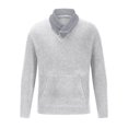 thumbnail image 3 of UVEASISHA Mens Shawl Collar Sweater Slim Fit Long Sleeve Ribbed Knit Pullover Kangaroo Pocket Jumper Sweaters Fall Winter Casual Stylish Tops Limited Time Sales White XXXL, 3 of 6