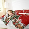 thumbnail image 4 of jejeloiu Christmas Theme Bedding Comforter Set,Santa Claus Twin Comforter Sets,Kawaii Snowflake Snowman Bedding Set For Teens,Microfiber Bedroom Decor Reversible,2pcs, 4 of 8