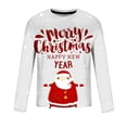 thumbnail image 4 of IROINNID Christmas Long Sleeve Shirt for Men Funny Xmas Print Crewneck Holiday Vacation Tops Gift for Men,Red, 4 of 5
