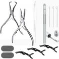thumbnail image 4 of WEIF-Hair Extension Tools Kit, Stainless Steel Hair Extensions Micro Bead Bead Closer and Remover Pliers Set, 4 Hook Needle Pulling Loop Tool Set (Silvery), 4 of 4