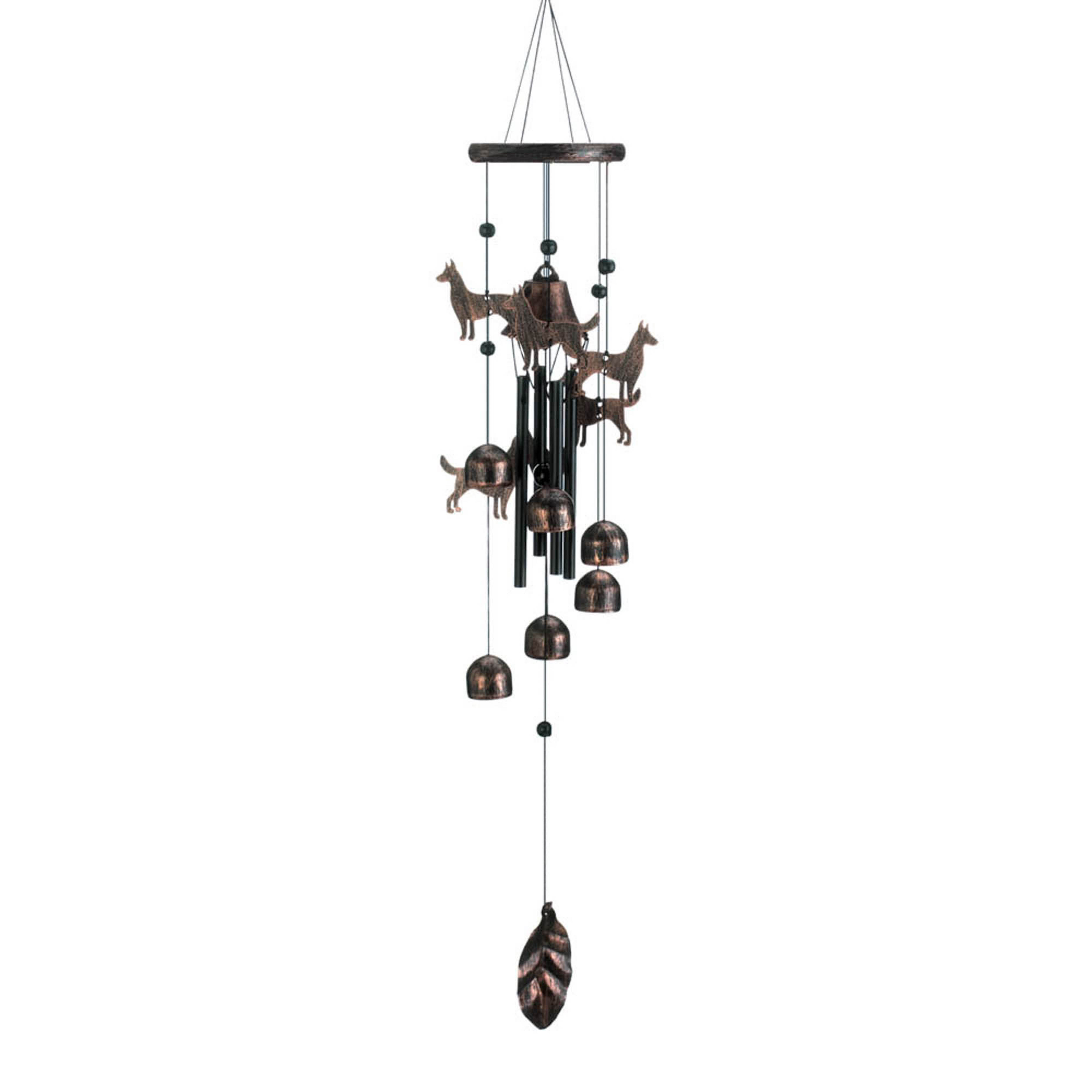 Zingz & Thingz 26" Bronze Aluminum Dogs Wind Chimes