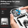 thumbnail image 4 of K-Lion Rugged Case for iPhone 14 Heavy Duty Shockproof Case with Slide Camera Cover Built-in 360° Ring Holder Kickstand Magentic Protective Case For iPhone 14,Silver, 4 of 9