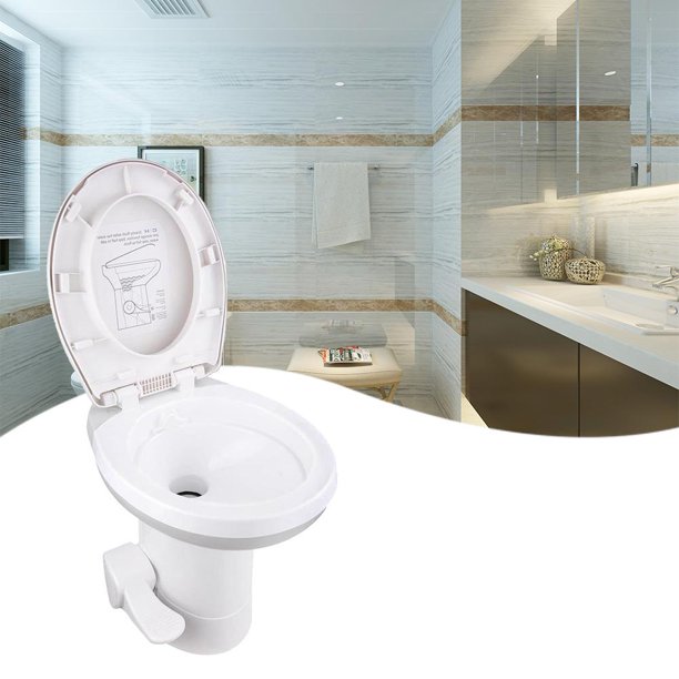 Gravity Flush Toilet Foot Pedal Flush for Motorhome Caravan Travel
