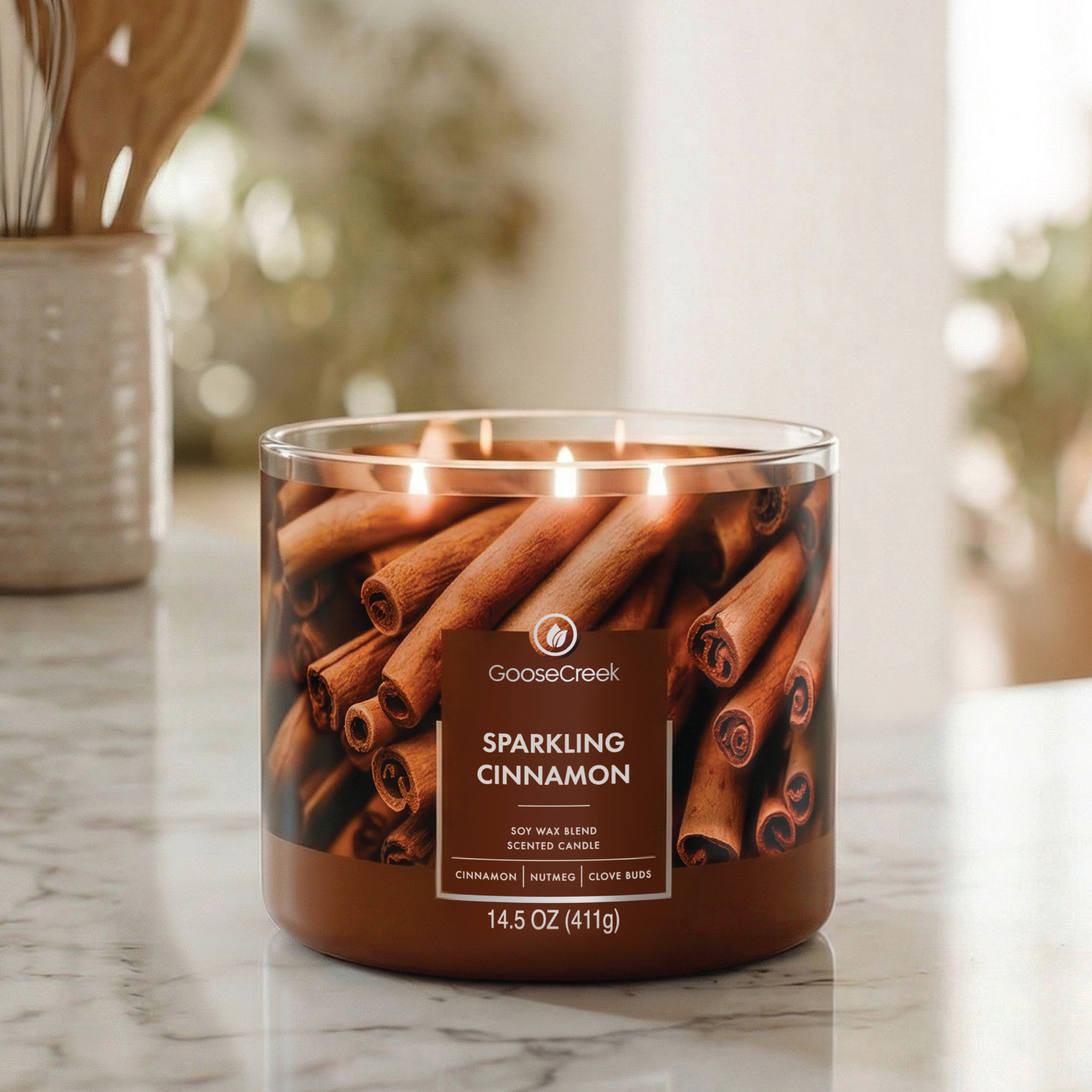 Goose Creek, Sparkling Cinnamon Scented 3-Wick Jar Candle, 14.5 oz