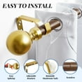 thumbnail image 4 of ZOPZO Wood Curtain Rods with Ball Finials, Walnut, 30-48 Inch, Heavy Duty Metal Curtain Rods with Brackets, Stylish and Easy to Install, 4 of 8