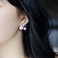 thumbnail image 5 of Eosunjian 1 Pair Exquisite Charming Women Earrings Gift Rhinestone Purple Flower Stud Earrings Jewelry Accessory Purple, 5 of 13