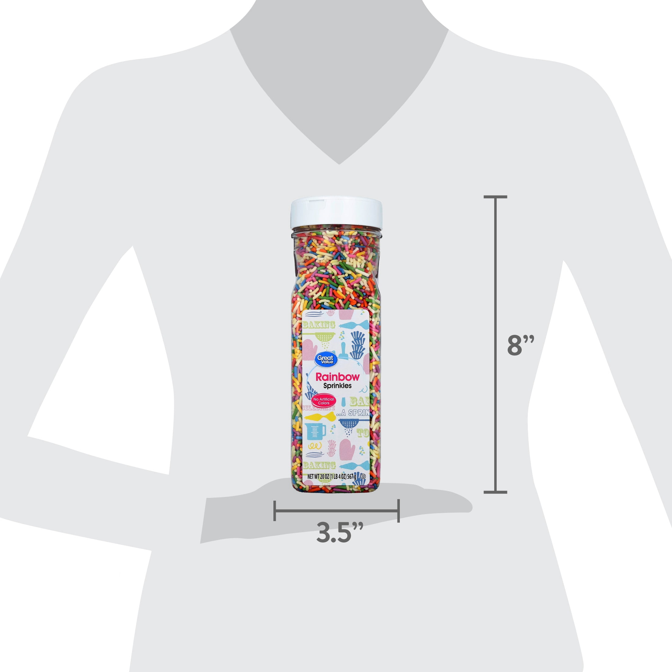 Great Value Rainbow Decorating Sprinkles, 20 oz