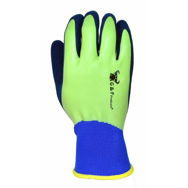 G & F 15366 Aqua Gardening Men's Gloves With Double Microfoam Latex