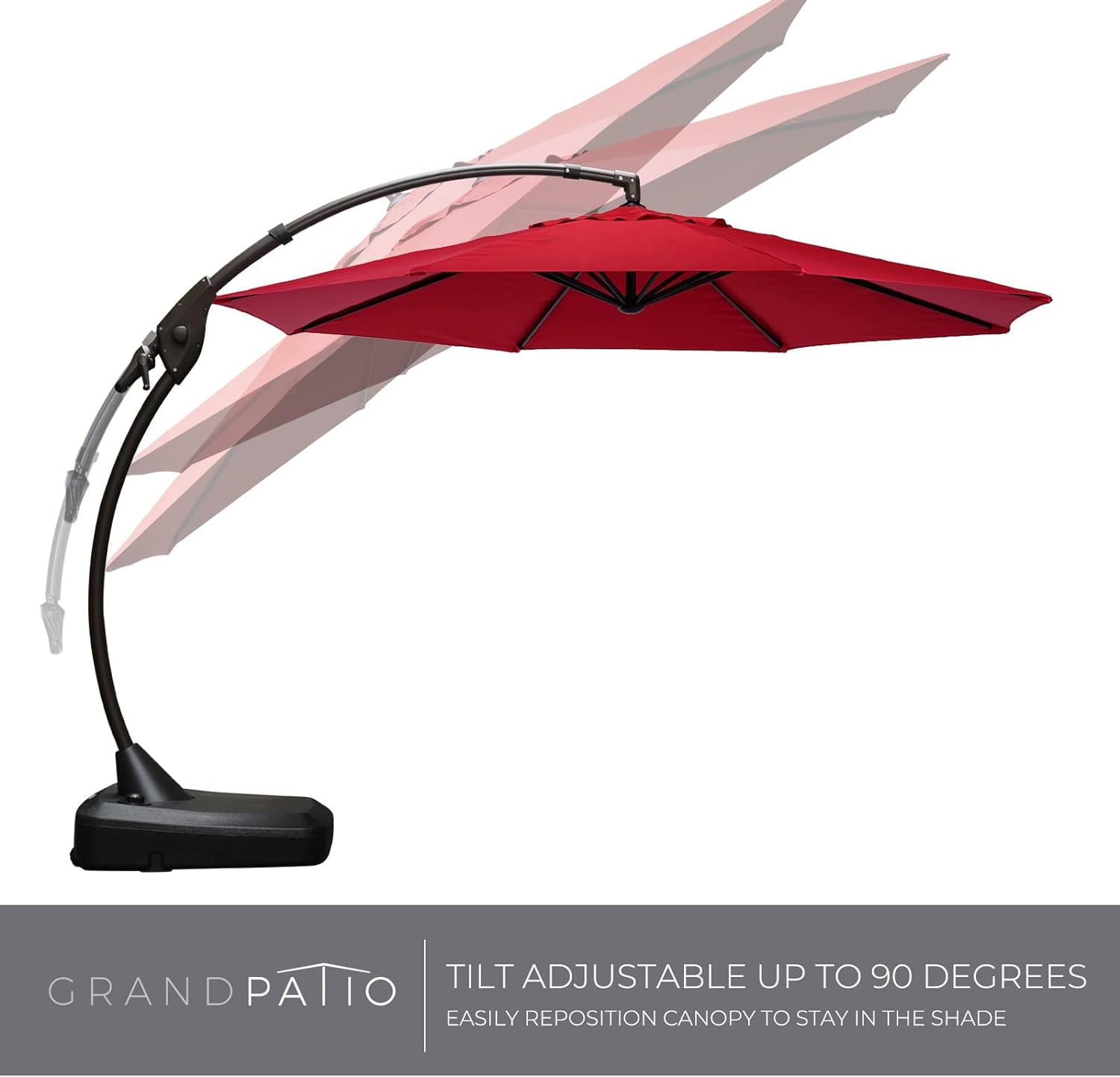 12 000 patio umbrella att GRANDPATIO 12 ft Deluxe Aluminium Patio Umbrella with Base, Red