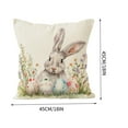 thumbnail image 3 of Pillow Covers 18x18, Short Lint Easter Decorations Bunny Throw Pillow Covers, Flower Cushion Cover for Spring Decor Bedroom Couch, White, 3 of 6