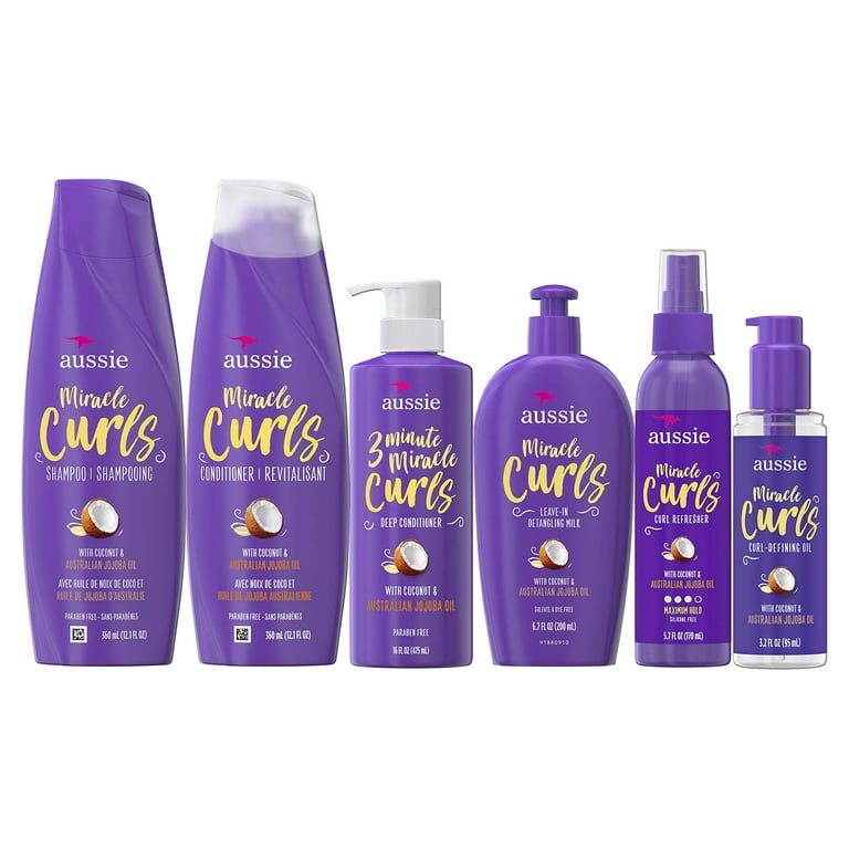 bestyrelse Kollegium shabby Aussie Aussie Miracle Curls Collection: Shampoo, Conditioner, Deep  Conditioner, Spray Gel, Detangling Milk, and Oil Hair Treatment -  Walmart.com