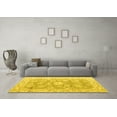 thumbnail image 3 of Ahgly Company Indoor Square Abstract Yellow Modern Area Rugs, 4' Square, 3 of 4