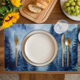 thumbnail image 4 of Blue Mountain Placemats Set of 8, Misty Forest Nature Woodland Pine Tree Landscape Placemats for Dining Table, Place Mats for Kitchen Tabletop, Waterproof Wipeable Dining Table Mats Set, 4 of 9