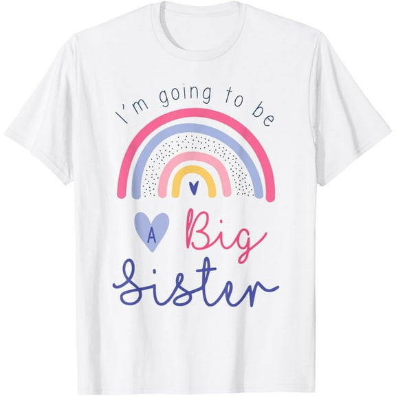 Sam Soft Girls Cheerleader I'M Going To Be A Big Sister T-Shirt Full Size S-5XL