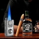 thumbnail image 3 of 5-in-1 Refillable Butane Torch Cigar Lighter with V-Cutter, Punch & Draw Enhancer, Triple Jet Flame, Ideal Gift for Men Who Smoke, 3 of 3
