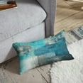 thumbnail image 5 of Set of 2 Throw Pillow Covers Modern Abstract Painting Blue White and Gray Decorative Sofa Pillow Cases Home Decor Standard Square 24x24 Inches Pillowcases, 5 of 6