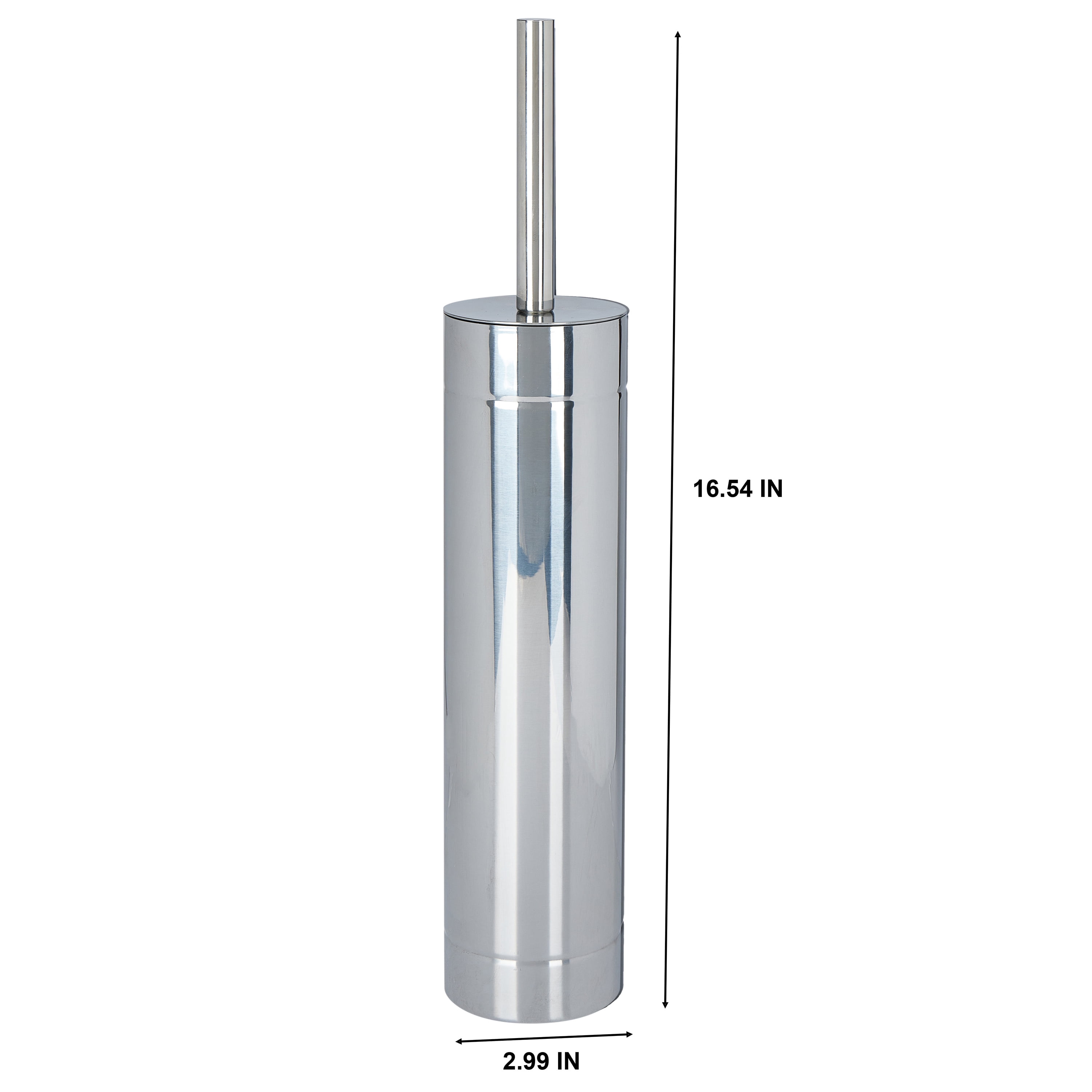 Bath Bliss Adult  Slender Toilet Brush with Weighted Base in Chrome