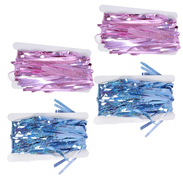 Ensemble de Rideaux à Franges en Feuille Métallique pour Fête, Décorations de Porte, 4 Pcs