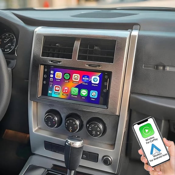 Eforcase Car Radio for Jeep Liberty 2008-2011, 2G 32G 7 inch Android Touch Screen Car Stereo with Wireless CarPlay/Android Auto/DSP Audio/1080P/SWC/Bluetooth/WiFi/Backup Camera