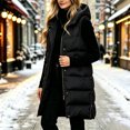 thumbnail image 4 of Staron Women's Winter Vest Hooded Zip Up Lightweight Casual Sleeveless Solid Loose Quilted Puffer Vest Black XL, 4 of 6