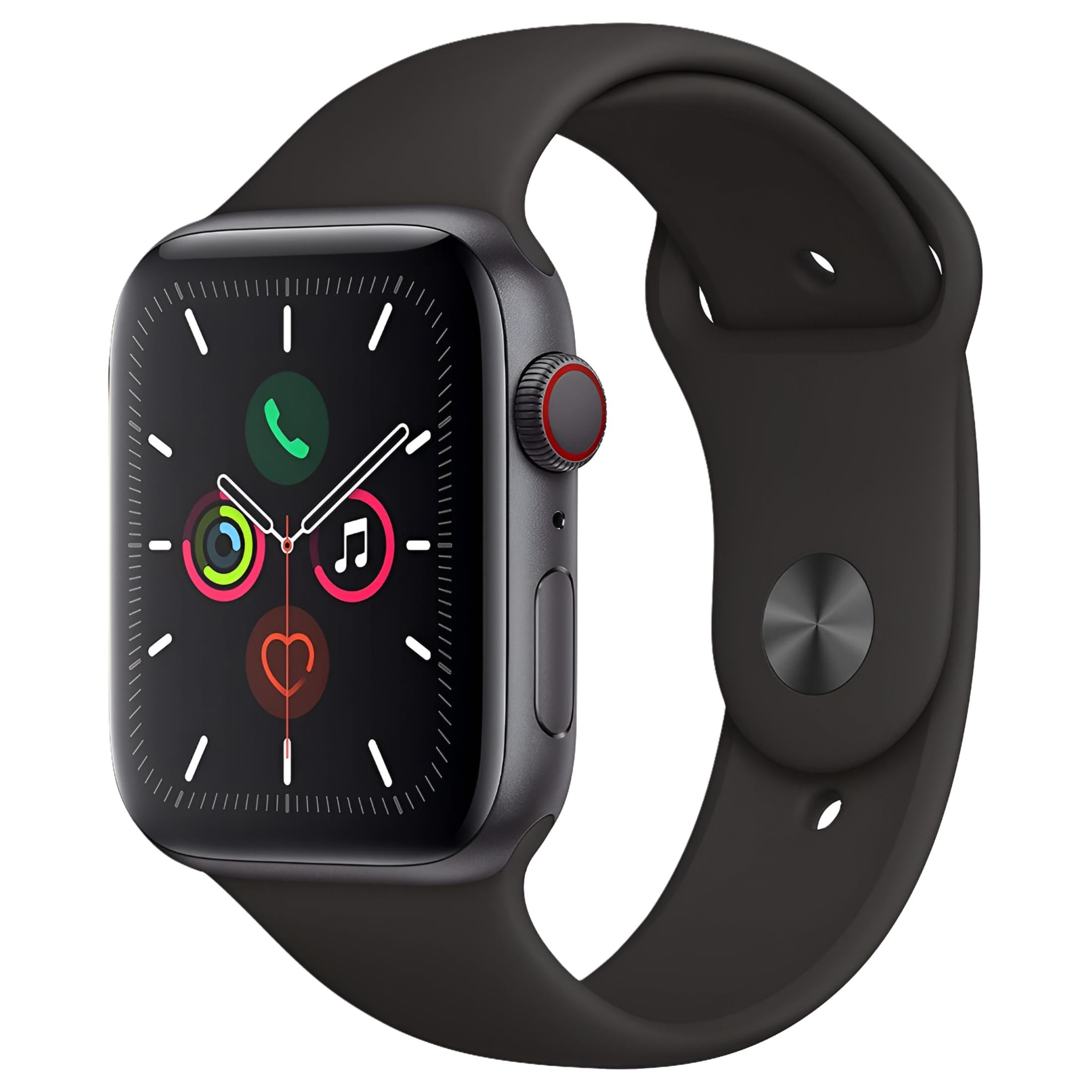 Apple Watch Series 5 (GPS + LTE) 40mm Space Gray Aluminum Case & Black Sport Band ( Good)