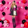 thumbnail image 5 of Women's Satin Bows Thigh High Stockings Hold-ups Snag-Resistant Knee High Long Socks, 5 of 12