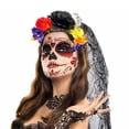 thumbnail image 2 of Pattern C Halloween Headband With Ghost Hands And Flowers For Women Hair Accessory In Multicolor Polyester Fabric Party Use C, 2 of 6